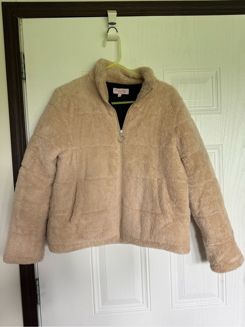 2 for $30 sale: Pink Lily high road beige/ tan puffer Sherpa jacket